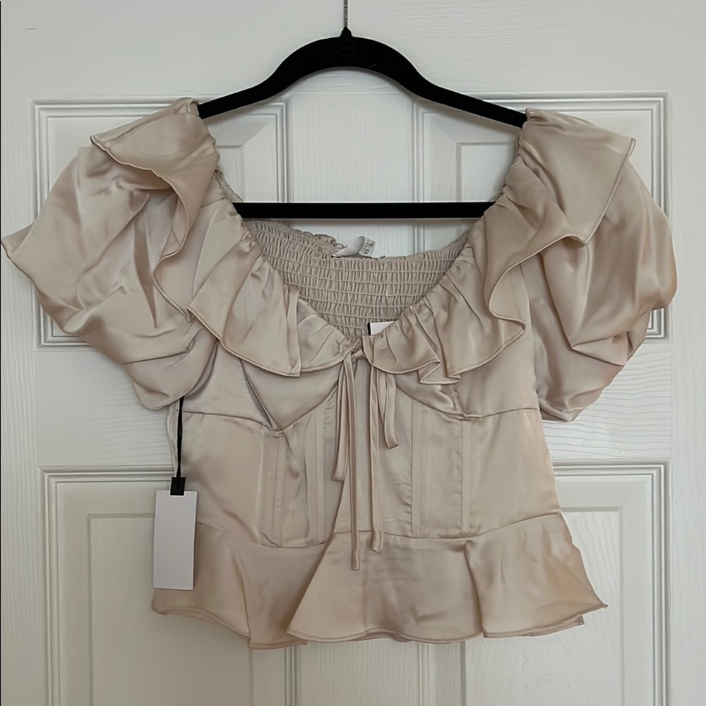 Elegant Cream Ruffle Top